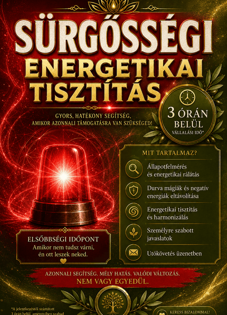 🚨Sürgősségi energetikai tisztítás (online)